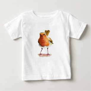 Camiseta Pintura da aguarela do pássaro do pisco de peito