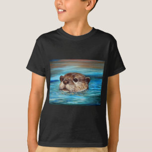 Camiseta Pintura da lontra de rio