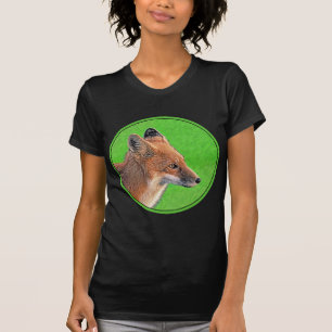 Camiseta Pintura da Raposa Vermelha - Arte original sobre a