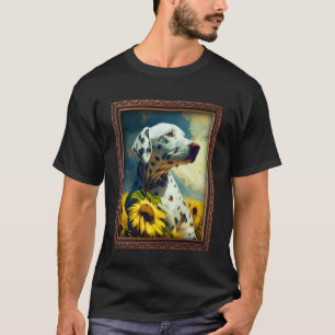 Camiseta Pintura Dalmática Flor de Girassol Mãe Flor