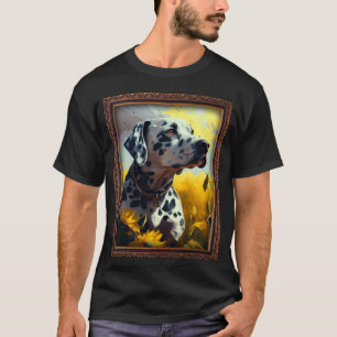 Camiseta Pintura Dalmática Flor de Girassol Mãe Flor