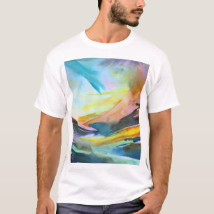 Camiseta Pintura de abstrato de aquarela artística