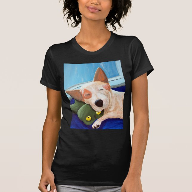 Camiseta Pintura de afago vermelha do sapo de Heeler (Frente)