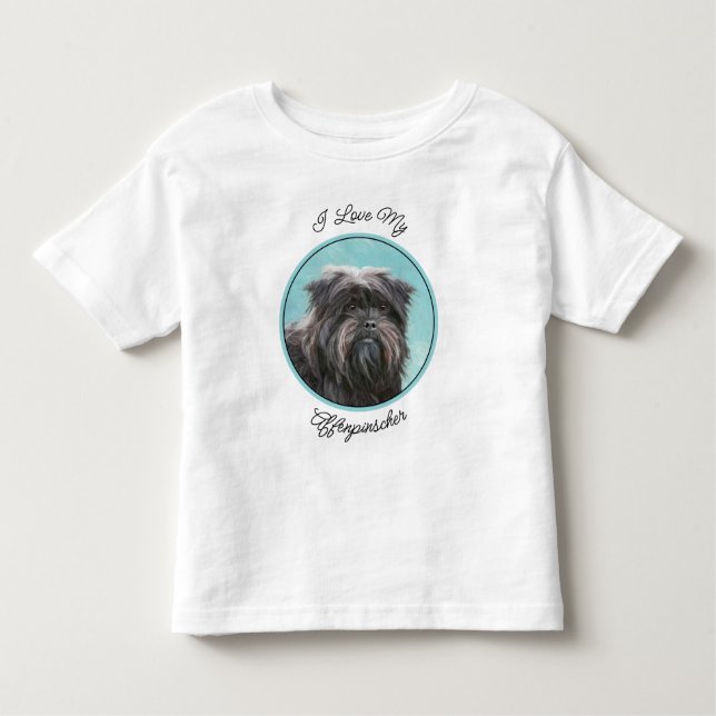 Camiseta Pintura de Affenpinscher - Arte de Cachorro Origin (Frente)