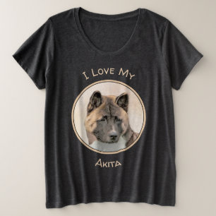Camiseta Pintura de Akita - Arte Cão Original