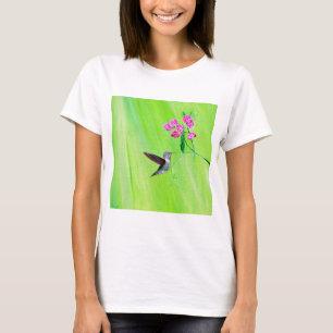 Camiseta Pintura de aves e ervilhas doces
