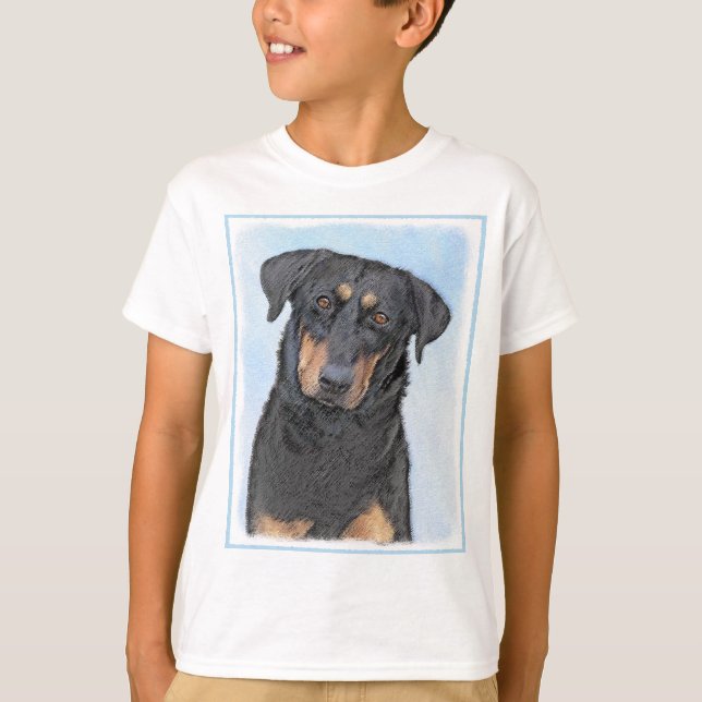 Camiseta Pintura de Beauceron - Arte de Cachorro Original B (Frente)