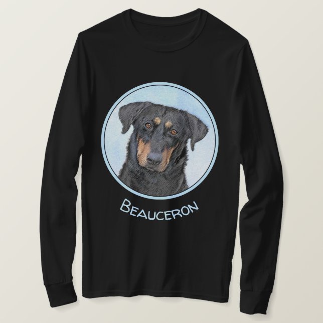 Camiseta Pintura de Beauceron - Arte de Cão Original Bonita (Frente do Design)