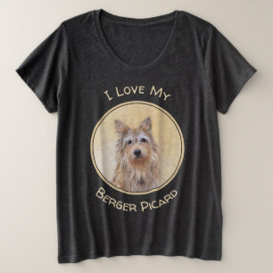 Camiseta Pintura de Berger Picard - Arte de Cão Original B