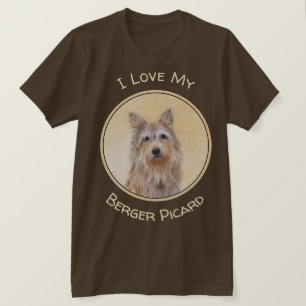 Camiseta Pintura de Berger Picard - Arte de Cão Original B