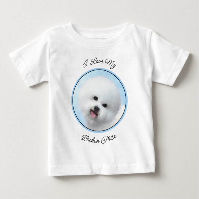 Camiseta Pintura de Bichon Frise - Arte de Cachorro Origina (Frente)