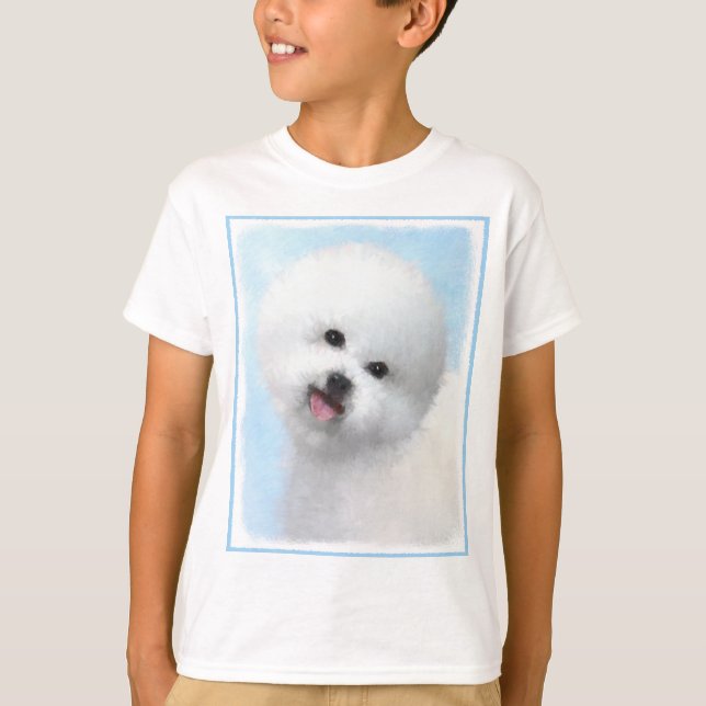 Camiseta Pintura de Bichon Frise - Arte de Cachorro Origina (Frente)