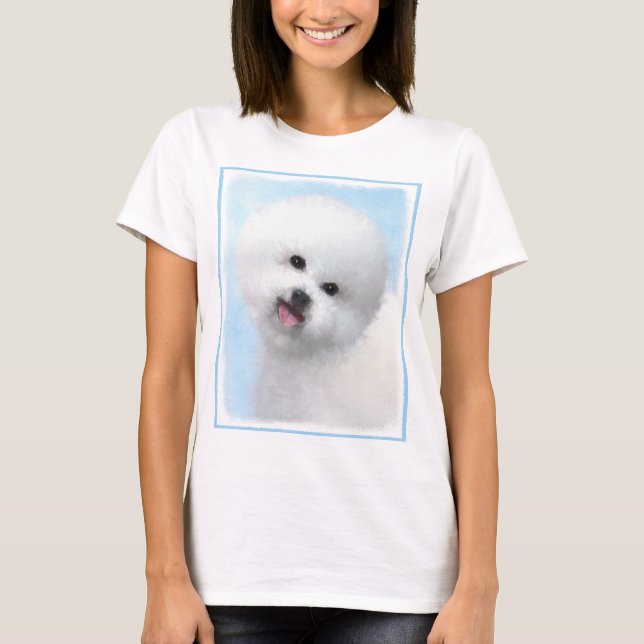 Camiseta Pintura de Bichon Frise - Arte de Cachorro Origina (Frente)