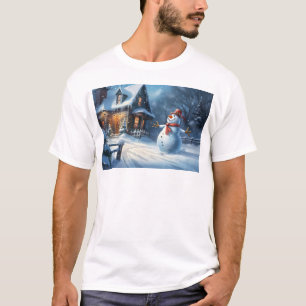 Camiseta Pintura de Boneco de Neve