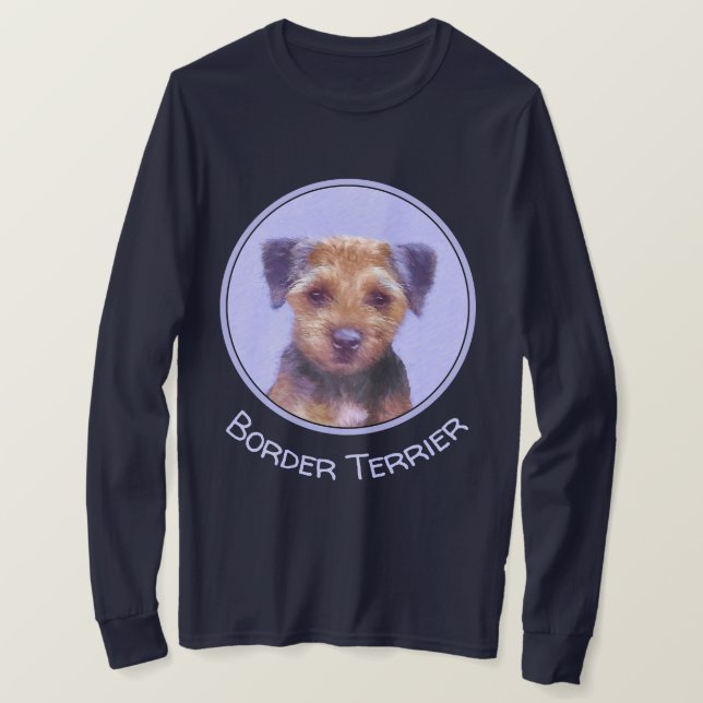 Camiseta Pintura de Borda Terrier - Arte de Cachorro Origin (Frente do Design)