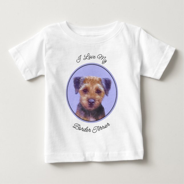 Camiseta Pintura de Borda Terrier - Arte de Cachorro Origin (Frente)