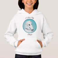 Pintura de Borzoi (branca) - Arte de Cachorro Orig