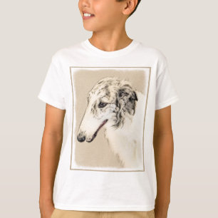 Camiseta Pintura de Borzoi (Silver Brindle) Original