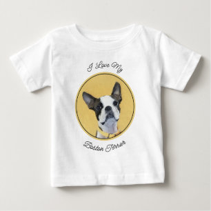 Camiseta Pintura de Boston Terrier - Arte de Cachorro Origi