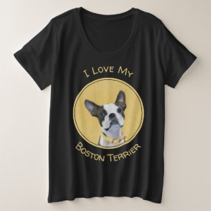 Camiseta Pintura de Boston Terrier - Arte de Cão Original 