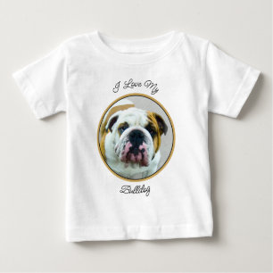 Camiseta Pintura de Buldogue - Arte de Cachorro Original Bo