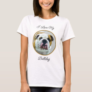 Camiseta Pintura de Buldogue - Arte de Cachorro Original Bo