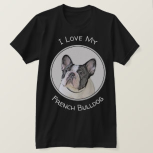 Camiseta Pintura de Bulldog Francês (Brindle Pied) - Arte 