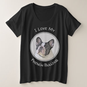 Camiseta Pintura de Bulldog Francês (Brindle Pied) - Arte C
