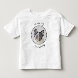 Camiseta Pintura de Bulldog Francês (Brindle Pied) - Arte C