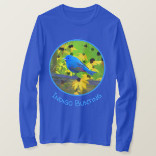 Camiseta Pintura de Bunting Indigo - Arte de Pássaro Origi