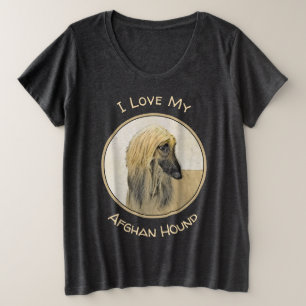 Camiseta Pintura de Cachorro Afegão - Arte de Cachorro Orig