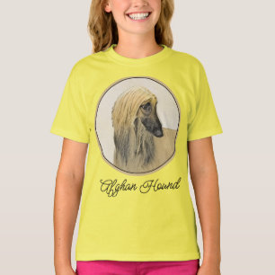 Camiseta Pintura de Cachorro Afegão - Arte de Cachorro Orig