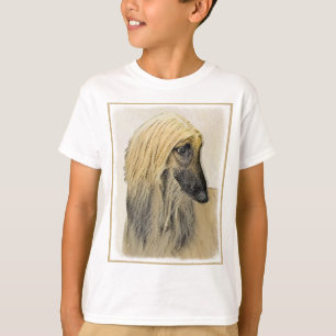 Camiseta Pintura de Cachorro Afegão - Arte de Cachorro Orig