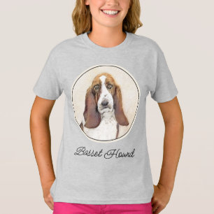 Camiseta Pintura de Cachorro Basset - Cachorro Original Bon