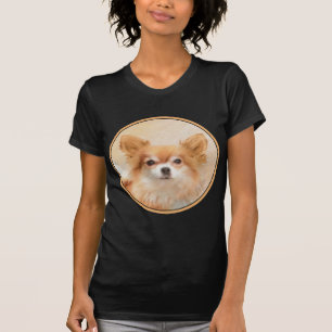 Camiseta Pintura de Cachorro Chihuahua de Pelo Longo Arte O