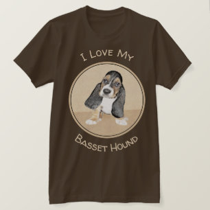 Camiseta Pintura De Cachorro De Basset - Arte De Cão Origi