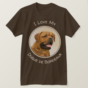 Camiseta Pintura de Cachorro de Bordéus - Arte Cachorra Ori