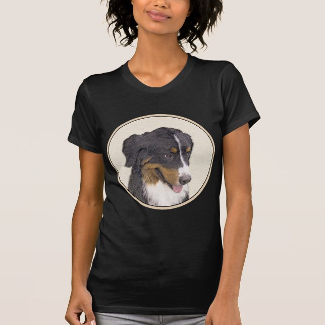 Camiseta Pintura de Cachorro de Montanha Bernese - Arte Ori (Frente)