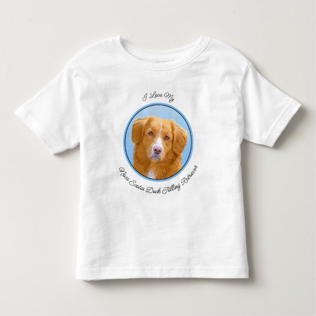 Camiseta Pintura de Cachorro de Retriever com Tolerância a  (Frente)