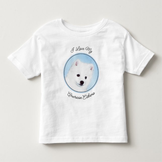 Camiseta Pintura de Cachorro Eskimo Americano - Arte Origin (Frente)
