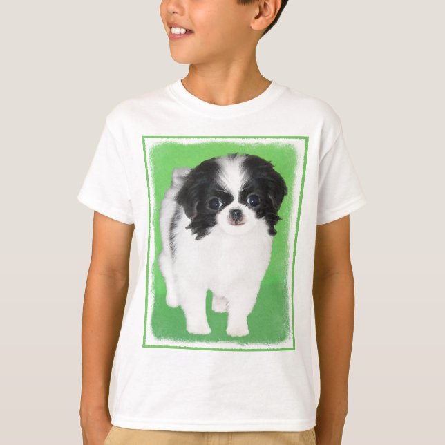 Camiseta Pintura De Cachorro Japonês - Arte Original De Cac (Frente)