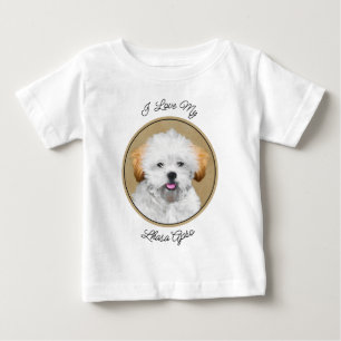 Camiseta Pintura de Cachorro Lhasa Apso - Arte Original de