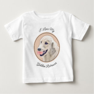 Camiseta Pintura de Cachorro Retriever Dourado com Bola de 