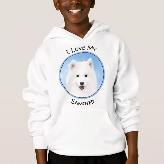 Camiseta Pintura De Cachorro Samoia - Arte Cachorro Origina (Frente)