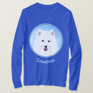Camiseta Pintura de Cachorro Samoyed - Arte Original de Cac