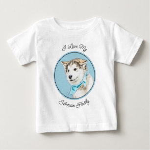 Camiseta Pintura De Cachorro Siberiana - Arte De Cachorro O