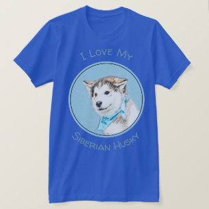 Camiseta Pintura De Cachorro Siberiana - Arte De Cachorro O