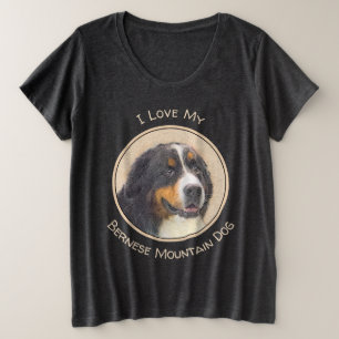 Camiseta Pintura De Cão Da Montanha Bernese - Arte Origina