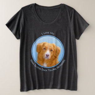 Camiseta Pintura de Cão de Retriever com Pedra Nova Escócia