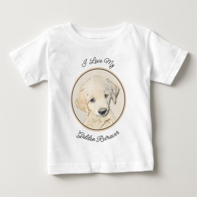 Camiseta Pintura De Cãozinho Para Retriever ouro - Arte De  (Frente)